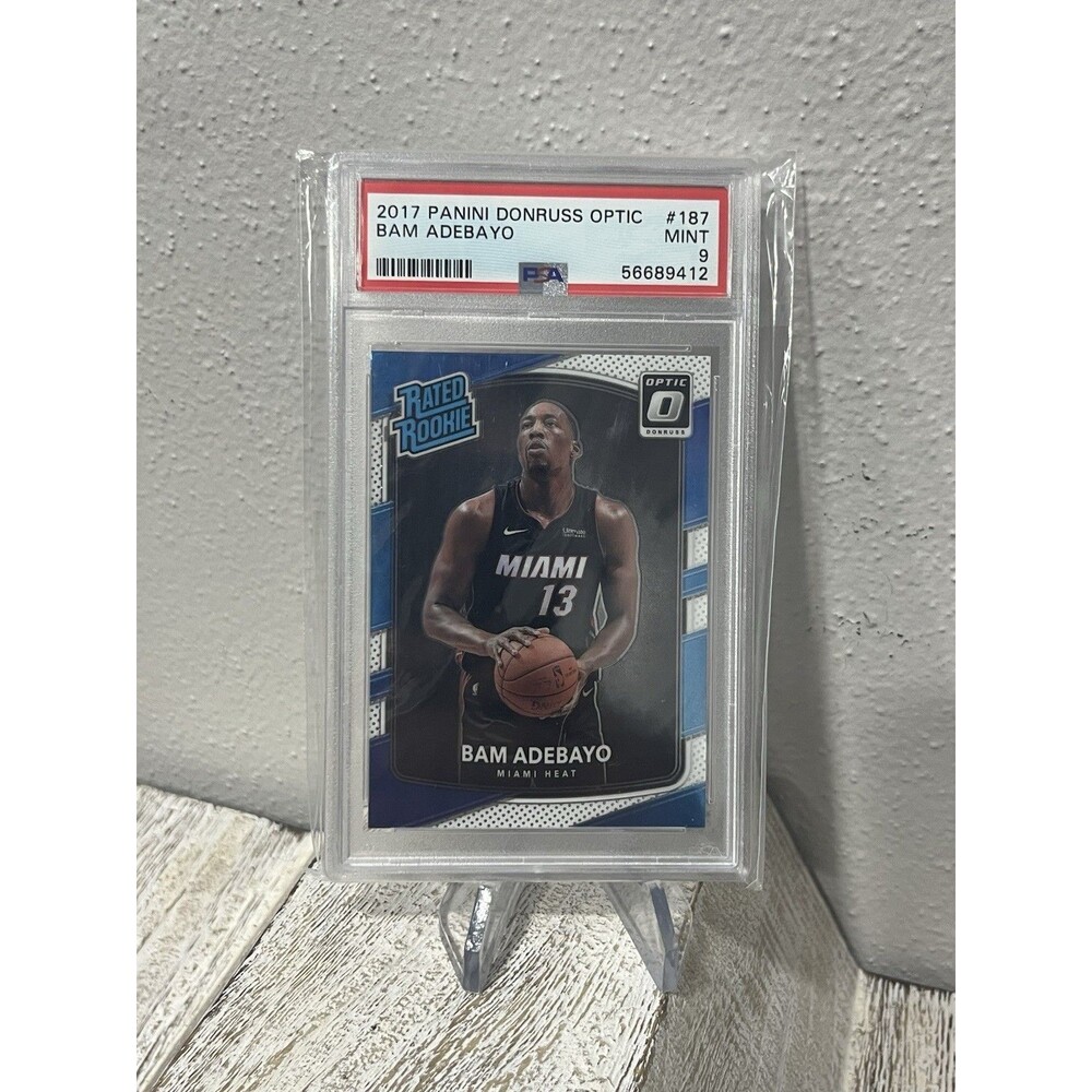 2017 Panini Donruss Optic Bam Adebayo #187 Rated Rookie RC PSA 9 MINT Heat